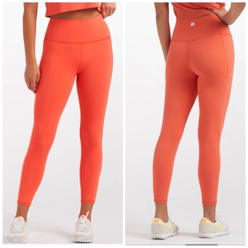Vuori High-Rise Coral Orange Leggings